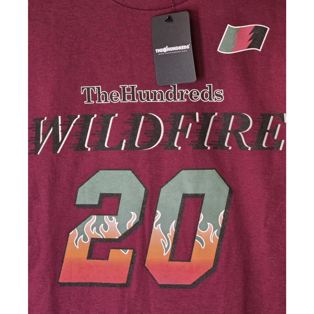 The Hundreds Wildfire Hockey T-Shirt Tee Burgundy New With Tags NWT Medium